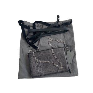 Allsaints Metallic Pebbled Leather Crossbody Bag With Dust Bag